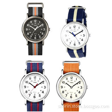 New Fashion and Colorful Zulu Straps Quartz Sports Watches with Metal Alloy Case